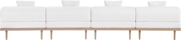 Laguna 142" Resilient Water Resistant Fabric Upholstered Outdoor Patio 4pc. Modular Sofa