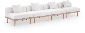 Laguna 142" Resilient Water Resistant Fabric Upholstered Outdoor Patio 4pc. Modular Sofa