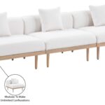 Laguna 142" Resilient Water Resistant Fabric Upholstered Outdoor Patio 4pc. Modular Sofa
