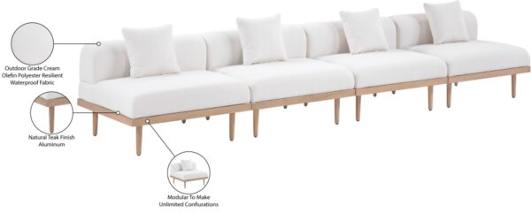 Laguna 142" Resilient Water Resistant Fabric Upholstered Outdoor Patio 4pc. Modular Sofa