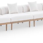 Laguna 142" Resilient Water Resistant Fabric Upholstered Outdoor Patio 4pc. Modular Sofa