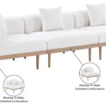 Laguna 142" Resilient Water Resistant Fabric Upholstered Outdoor Patio 4pc. Modular Sofa