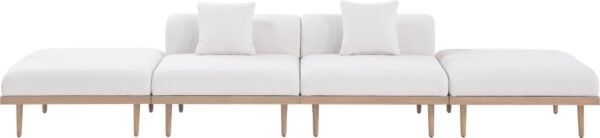 Laguna 142" Resilient Water Resistant Fabric Upholstered Outdoor Patio 4pc. Modular Sofa