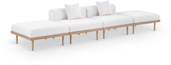 Laguna 142" Resilient Water Resistant Fabric Upholstered Outdoor Patio 4pc. Modular Sofa