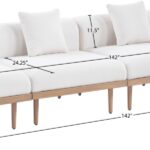 Laguna 142" Resilient Water Resistant Fabric Upholstered Outdoor Patio 4pc. Modular Sofa
