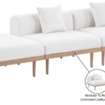 Laguna 142" Resilient Water Resistant Fabric Upholstered Outdoor Patio 4pc. Modular Sofa