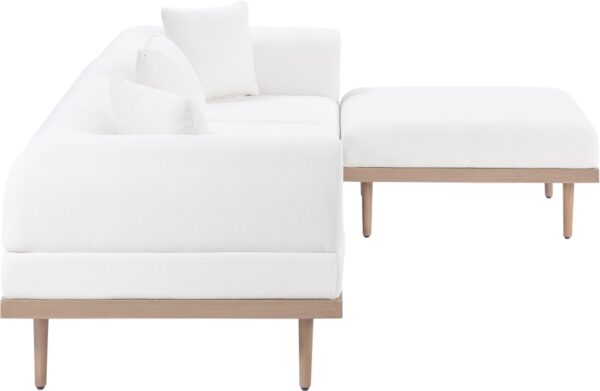 Laguna 106.5" Resilient Water Resistant Fabric Upholstered Outdoor Patio 4pc. Modular Sectional