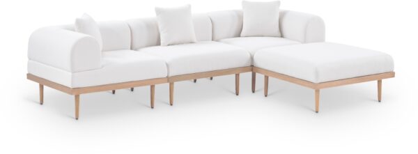 Laguna 106.5" Resilient Water Resistant Fabric Upholstered Outdoor Patio 4pc. Modular Sectional