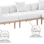 Laguna 106.5" Resilient Water Resistant Fabric Upholstered Outdoor Patio 4pc. Modular Sectional