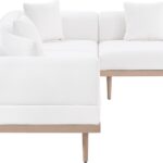 Laguna 106.5" Resilient Water Resistant Fabric Upholstered Outdoor Patio 4pc. Modular Sectional