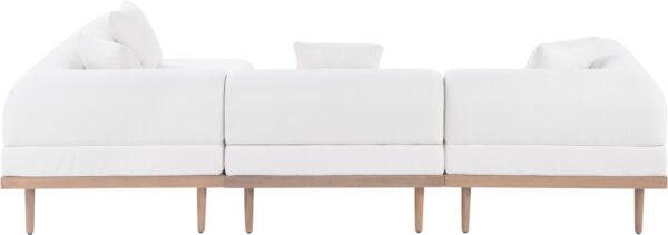 Laguna 106.5" Resilient Water Resistant Fabric Upholstered Outdoor Patio 4pc. Modular Sectional