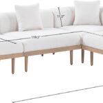 Laguna 106.5" Resilient Water Resistant Fabric Upholstered Outdoor Patio 4pc. Modular Sectional