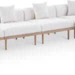 Laguna 142" Resilient Water Resistant Fabric Upholstered Outdoor Patio 5pc. Modular Sectional
