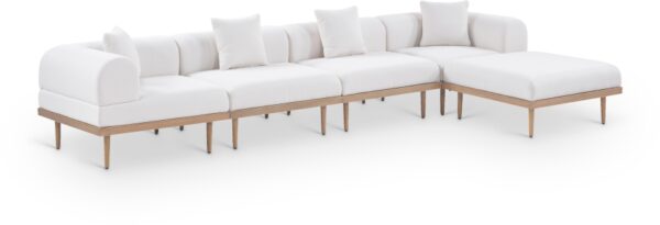 Laguna 142" Resilient Water Resistant Fabric Upholstered Outdoor Patio 5pc. Modular Sectional