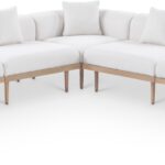 Laguna 106.5" Resilient Water Resistant Fabric Upholstered Outdoor Patio 5pc. Modular Sectional