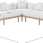 Laguna 106.5" Resilient Water Resistant Fabric Upholstered Outdoor Patio 5pc. Modular Sectional
