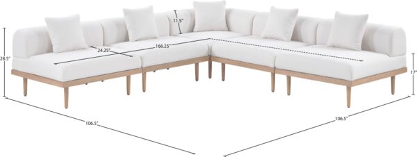 Laguna 106.5" Resilient Water Resistant Fabric Upholstered Outdoor Patio 5pc. Modular Sectional