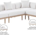 Laguna 106.5" Resilient Water Resistant Fabric Upholstered Outdoor Patio 5pc. Modular Sectional