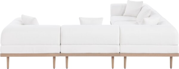 Laguna 106.5" Resilient Water Resistant Fabric Upholstered Outdoor Patio 5pc. Modular Sectional