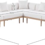 Laguna 106.5" Resilient Water Resistant Fabric Upholstered Outdoor Patio 5pc. Modular Sectional