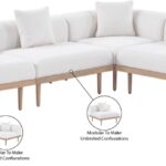 Laguna 106.5" Resilient Water Resistant Fabric Upholstered Outdoor Patio 5pc. Modular Sectional