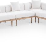 Laguna 142" Resilient Water Resistant Fabric Upholstered Outdoor Patio 6pc. Modular Sectional