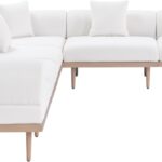 Laguna 142" Resilient Water Resistant Fabric Upholstered Outdoor Patio 6pc. Modular Sectional