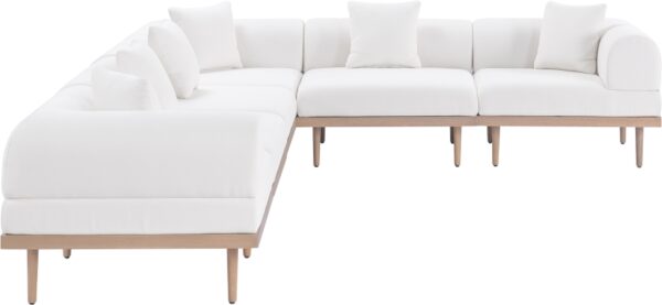 Laguna 142" Resilient Water Resistant Fabric Upholstered Outdoor Patio 6pc. Modular Sectional