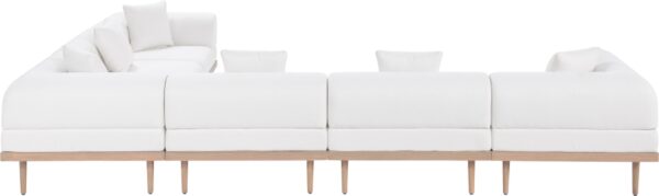 Laguna 142" Resilient Water Resistant Fabric Upholstered Outdoor Patio 6pc. Modular Sectional