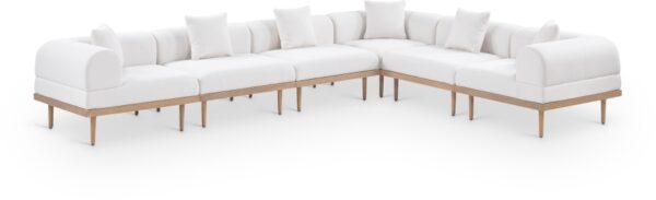 Laguna 142" Resilient Water Resistant Fabric Upholstered Outdoor Patio 6pc. Modular Sectional