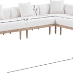 Laguna 142" Resilient Water Resistant Fabric Upholstered Outdoor Patio 6pc. Modular Sectional