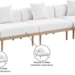 Laguna 142" Resilient Water Resistant Fabric Upholstered Outdoor Patio 6pc. Modular Sectional