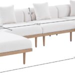 Laguna 142" Resilient Water Resistant Fabric Upholstered Outdoor Patio 6pc. Modular Sectional
