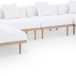 Laguna 142" Resilient Water Resistant Fabric Upholstered Outdoor Patio 6pc. Modular Sectional