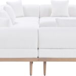 Laguna 142" Resilient Water Resistant Fabric Upholstered Outdoor Patio 6pc. Modular Sectional