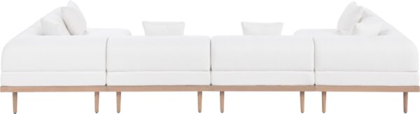 Laguna 142" Resilient Water Resistant Fabric Upholstered Outdoor Patio 6pc. Modular Sectional