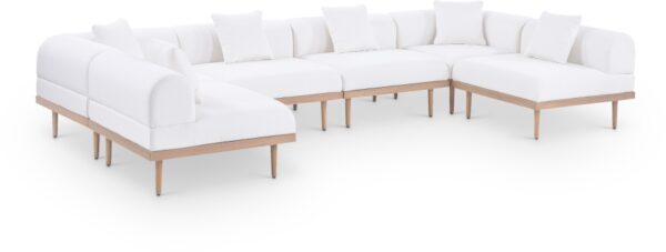 Laguna 142" Resilient Water Resistant Fabric Upholstered Outdoor Patio 6pc. Modular Sectional