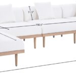 Laguna 142" Resilient Water Resistant Fabric Upholstered Outdoor Patio 6pc. Modular Sectional