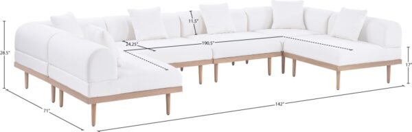 Laguna 142" Resilient Water Resistant Fabric Upholstered Outdoor Patio 6pc. Modular Sectional