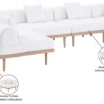 Laguna 142" Resilient Water Resistant Fabric Upholstered Outdoor Patio 6pc. Modular Sectional