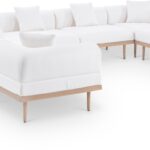 Laguna 142" Resilient Water Resistant Fabric Upholstered Outdoor Patio 7pc. Modular Sectional