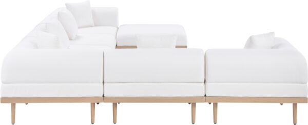 Laguna 142" Resilient Water Resistant Fabric Upholstered Outdoor Patio 7pc. Modular Sectional