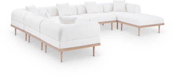 Laguna 142" Resilient Water Resistant Fabric Upholstered Outdoor Patio 7pc. Modular Sectional