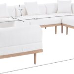 Laguna 142" Resilient Water Resistant Fabric Upholstered Outdoor Patio 7pc. Modular Sectional