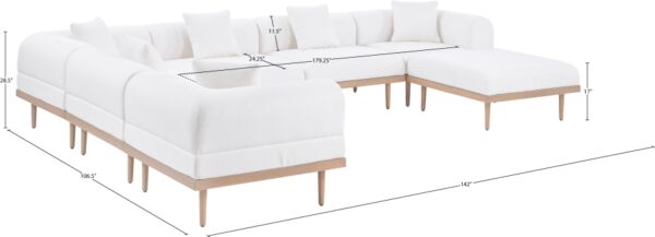 Laguna 142" Resilient Water Resistant Fabric Upholstered Outdoor Patio 7pc. Modular Sectional