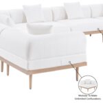 Laguna 142" Resilient Water Resistant Fabric Upholstered Outdoor Patio 7pc. Modular Sectional