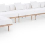 Laguna 177.5" Resilient Water Resistant Fabric Upholstered Outdoor Patio 7pc. Modular Sectional