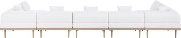 Laguna 177.5" Resilient Water Resistant Fabric Upholstered Outdoor Patio 7pc. Modular Sectional