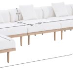 Laguna 177.5" Resilient Water Resistant Fabric Upholstered Outdoor Patio 7pc. Modular Sectional