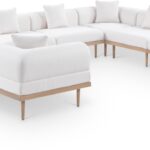 Laguna 142" Resilient Water Resistant Fabric Upholstered Outdoor Patio 8pc. Modular Sectional